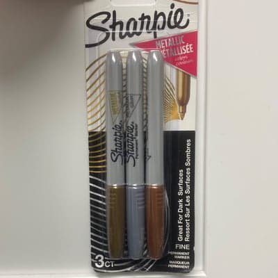 3 Pack Metallic Sharpie - New - Gold Bronze Silver